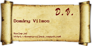 Domány Vilmos névjegykártya