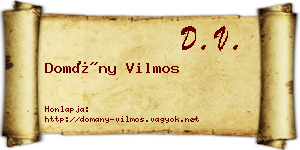 Domány Vilmos névjegykártya